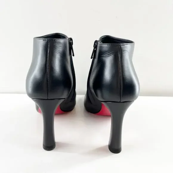 Christian Louboutin Eleonor 85 Leather Ankle Boots Booties Black 39 - Picture 7 of 12